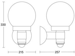 Steinel L 115 S Anthracite Classic Outdoor Wall Light Pir Motion Sensor Glass Globe Soft Light Manual Override - thumbnail 4