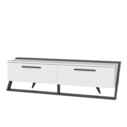 Decorotika Astrid Tv Stand Tv Cabinet Tv Unit With 2 Dropdown Cabinets - White And Anthracite - thumbnail 5