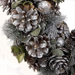 GreenBrokers Premium Quality Christmas Hanging Wreath 38Cm - Festive Silver Display With Pine Cones - thumbnail 7