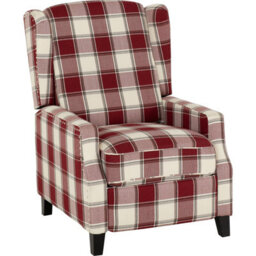 Seconique Kensington Recliner Chair - Red Tartan Fabric - thumbnail 2