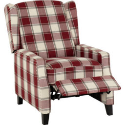 Seconique Kensington Recliner Chair - Red Tartan Fabric - thumbnail 3