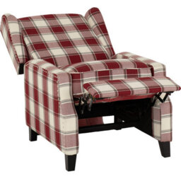 Seconique Kensington Recliner Chair - Red Tartan Fabric - thumbnail 4