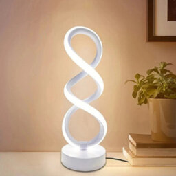 Modern Led Table Lamp White Touch Dimmable Bedside Desk Light Usb Rechargeable - thumbnail 1