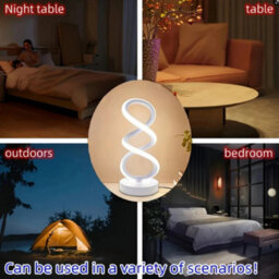 Modern Led Table Lamp White Touch Dimmable Bedside Desk Light Usb Rechargeable - thumbnail 5