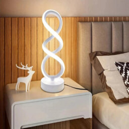 Modern Led Table Lamp White Touch Dimmable Bedside Desk Light Usb Rechargeable - thumbnail 2
