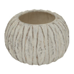 Wyld Haus Wildbloom Wide White Ceramic Fin Vase, Matt Glazed, 300 X 200 mm - thumbnail 2