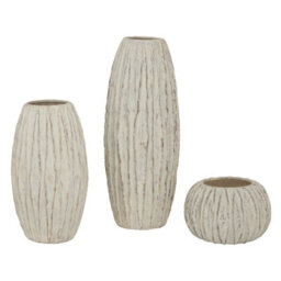 Wyld Haus Wildbloom Wide White Ceramic Fin Vase, Matt Glazed, 300 X 200 mm - thumbnail 5