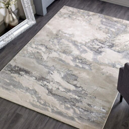 Beige Easy To Clean Abstract Optical/ (3D) Rug For Dining Room Bedroom And Living Room-80Cm X 150Cm - thumbnail 1