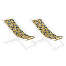 Beliani Set Of 2 Sun Lounger Replacement Fabrics Anzio/avellino 113 X 44 Cm Multicolour - thumbnail 1