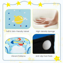 Costway Kids Sofa Children Armrest Upholstered Chair Cute Pattern Armchair Solid Frame - thumbnail 7