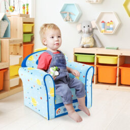 Costway Kids Sofa Children Armrest Upholstered Chair Cute Pattern Armchair Solid Frame - thumbnail 8
