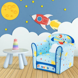 Costway Kids Sofa Children Armrest Upholstered Chair Cute Pattern Armchair Solid Frame - thumbnail 9