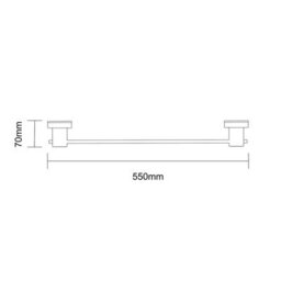 Showerdrape Pushloc Chrome Steel Suction Wall Mounted 540mm Towel Rail - thumbnail 7