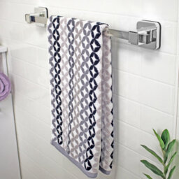 Showerdrape Pushloc Chrome Steel Suction Wall Mounted 540mm Towel Rail - thumbnail 2