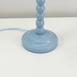Valuelights Bobbles Powder Blue Bobbin Table Lamp With Blue Pleated Shade - thumbnail 2