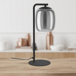 Eglo Ciampino Black Steel & Glass Modern Led Table Lamp