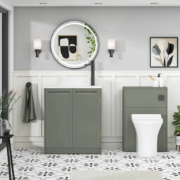 Royal Bathrooms Royal Bathroom Elmore 700mm Matt Green Freestanding Countertop Bathroom Vanity Unit 2 Door With Art Basin - thumbnail 5