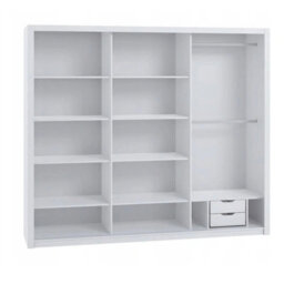 Large Bono Sz250 Monastery Oak Wardrobe With Sliding Doors And Mirror Stylish Practical Bedroom Storage - thumbnail 4
