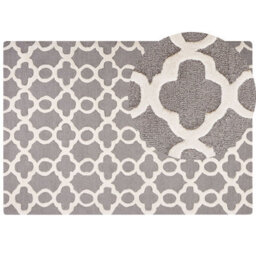 Beliani Rug Zile Grey 160 X 230 Cm Wool - thumbnail 1