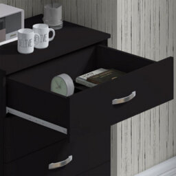 FWSTYLE Large 4 Drawer Matt Black Chest Of Drawers - thumbnail 5