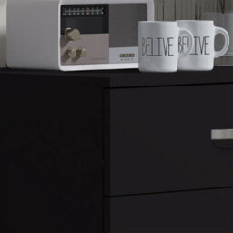 FWSTYLE Large 4 Drawer Matt Black Chest Of Drawers - thumbnail 4