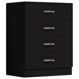 FWSTYLE Large 4 Drawer Matt Black Chest Of Drawers - thumbnail 7