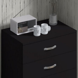 FWSTYLE Large 4 Drawer Matt Black Chest Of Drawers - thumbnail 3