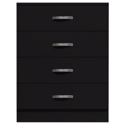 FWSTYLE Large 4 Drawer Matt Black Chest Of Drawers - thumbnail 8