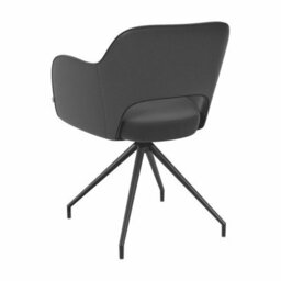 Xample Akante Chicago Charcoal Swivel Dining Chair Set Of 2 Swivel Return Seat With Fabric Upholstery, Pu Sides & Metal Frame - thumbnail 4