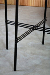 Orsina Green Marble Side Table, End Table With Black Crisscross Base, Powder Coated Frame Side Table, Bedside Table - thumbnail 5