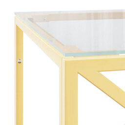 Berkfield Durable Coffee Table 110X45X45 Cm Stainless Steel And Glass - thumbnail 5