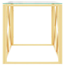 Berkfield Durable Coffee Table 110X45X45 Cm Stainless Steel And Glass - thumbnail 4