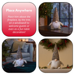 Christmas Gonk Nordic Santa Soft Plush Decoration - Champagne - thumbnail 5