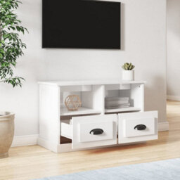 Berkfield Tv Cabinet High Gloss White 80X35X50 Cm Engineered Wood - thumbnail 3