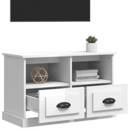 Berkfield Tv Cabinet High Gloss White 80X35X50 Cm Engineered Wood - thumbnail 4
