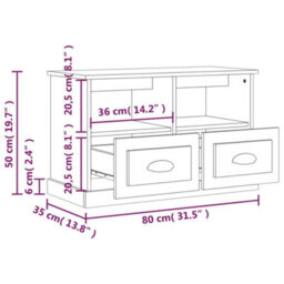 Berkfield Tv Cabinet High Gloss White 80X35X50 Cm Engineered Wood - thumbnail 9