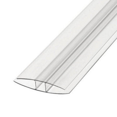 Pack Of 5 - Clear 10mm H Section Joining Strip For Polycarbonate Roofing Sheets 3M - image 1