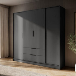 Arte  Sleek Graphite Kelly Wardrobe: 206Cm Of Contemporary Storage For Stylish Homes - thumbnail 1