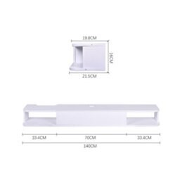 Living And Home White Mdf Framed Sideboard Tv Stand Tv Unit With Easy Cable Access H 1400X D 215X H 160mm - thumbnail 3