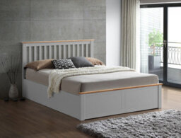 Bedmaster Malmo Grey Wooden Ottoman Bed And Primrose 2000 Pocket Sprung Memory Foam Mattress Double - thumbnail 2