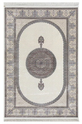 MiHOMEUK Minyatur Premium Quality V0205A White/cream Abstract Modern Turkish Area Rug - 80 X 150 Cm - image 1