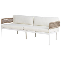 Beliani Garden Lounge Set With Table 5 Seater Serla Metal White - thumbnail 6