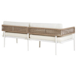 Beliani Garden Lounge Set With Table 5 Seater Serla Metal White - thumbnail 7