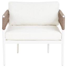 Beliani Garden Lounge Set With Table 5 Seater Serla Metal White - thumbnail 8
