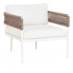 Beliani Garden Lounge Set With Table 5 Seater Serla Metal White - thumbnail 9