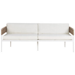 Beliani Garden Lounge Set With Table 5 Seater Serla Metal White - thumbnail 4