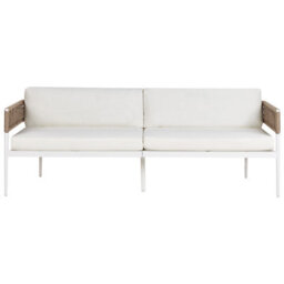Beliani Garden Lounge Set With Table 5 Seater Serla Metal White - thumbnail 5
