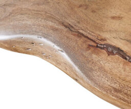 Natural Essential Live Edge Medium Dining Table - Black Metal Legs 1.5M 4 To 6 Seater - thumbnail 4