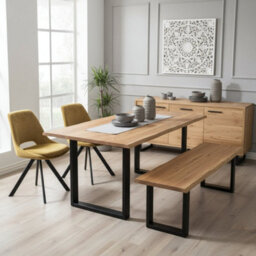 Natural Essential Live Edge Medium Dining Table - Black Metal Legs 1.5M 4 To 6 Seater - thumbnail 6