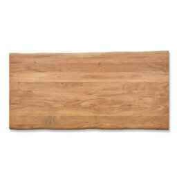 Natural Essential Live Edge Medium Dining Table - Black Metal Legs 1.5M 4 To 6 Seater - thumbnail 3